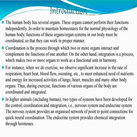 Comprehensive Overview of Human Neural System and Coordination | PDF