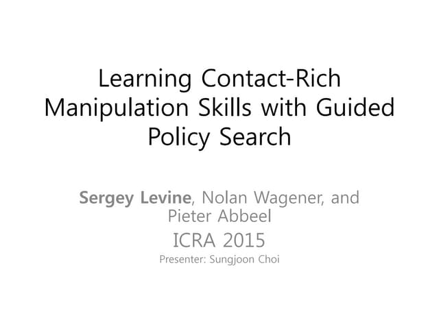 Recent Trends in Neural Net Policy Learning