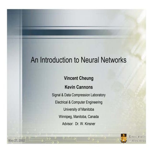 Neural networks.cheungcannonnotes