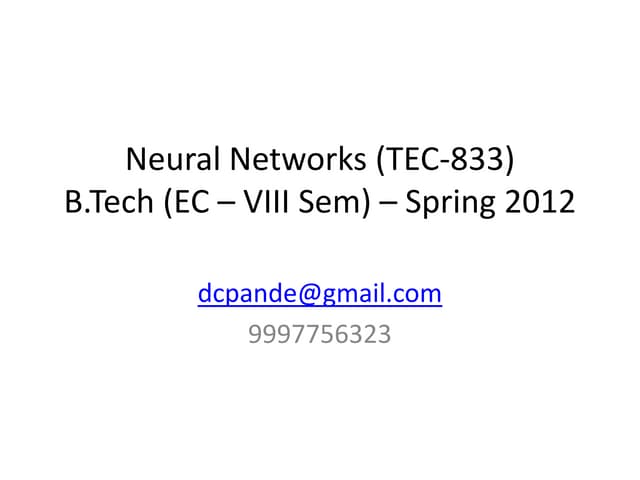 Neural networks...
