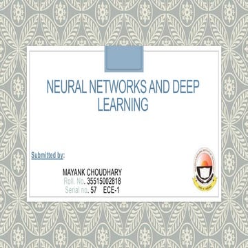 Neural networks and deep learning | PPTX