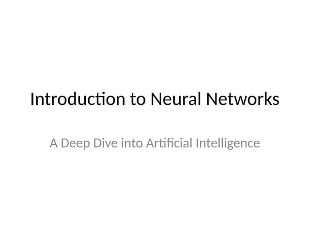 Presentation on neural networks by someone