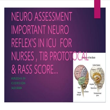 Neuroassessment important neuro reflex’s in icu  for nurses +rass score+tbi
