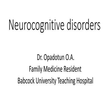 Neurocognitive disorders