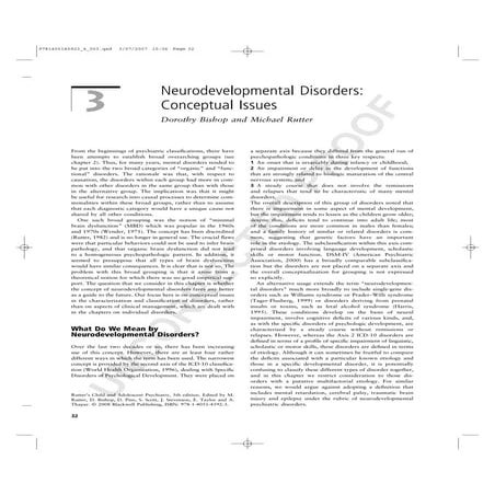 Neurodevelopmental Disorders (2008)