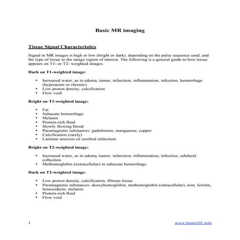 Basics of MRI interpretation (December 2022) | PPTX