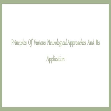 Neurological  Approaches