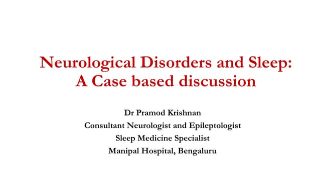 Neurological Disorders And Sleep Pptx Neurological Disorders And Sleep Pptx