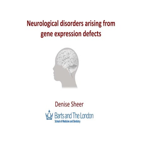 Neurological disorders arising from gene expression defects