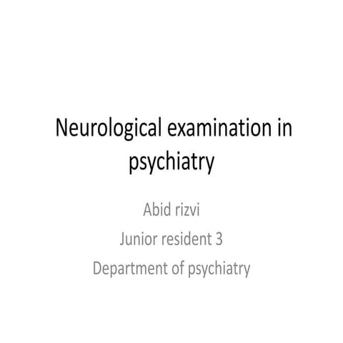 Neurological  examination
