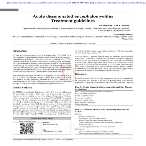 Neurology treatment guidelines Govt of India 