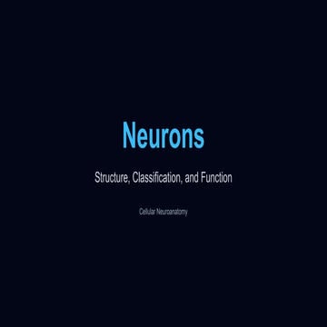 Neuron Structure and Function for uni students | PPTX