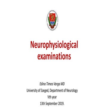 Neurophysiological examinations for Vth year medical students