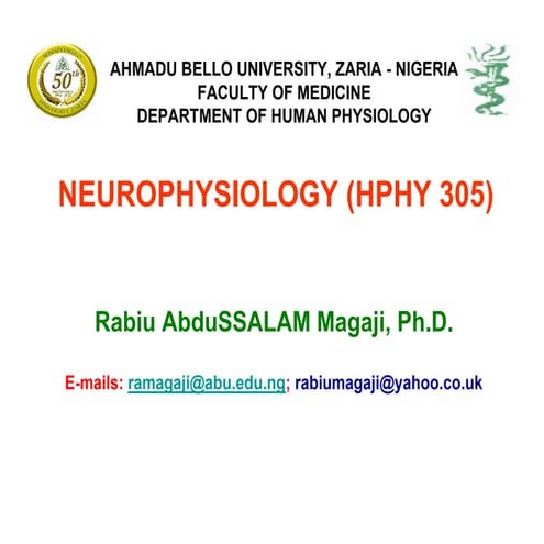 Neurophysiology complete note (hphy 305) 2