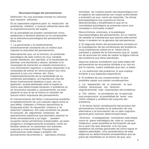 Neuropsicología del pensamiento