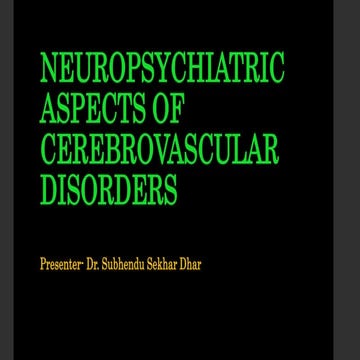 Neuropsychiatric aspects of Cerebrovascular Disorders