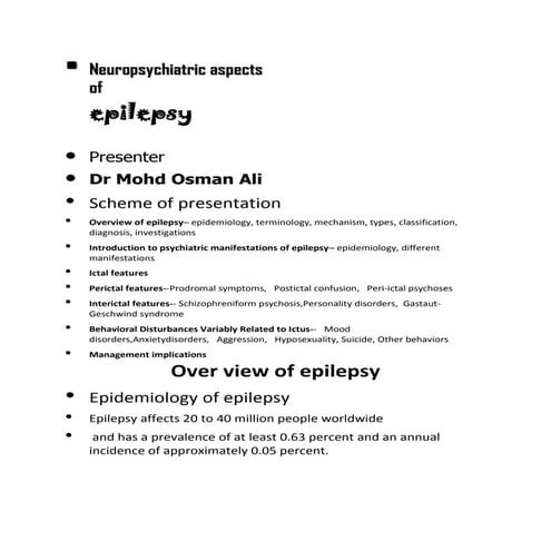 Neuropsychiatric aspects of epilepsy osmanali