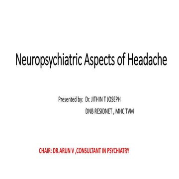 Neuropsychiatric aspects of headache