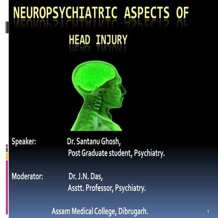 Neuropsychiatric manifestations of head injury