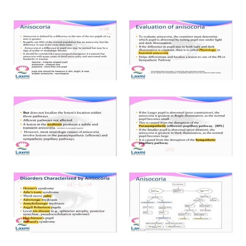 neuropto P2 anisocoria, ocular motor system