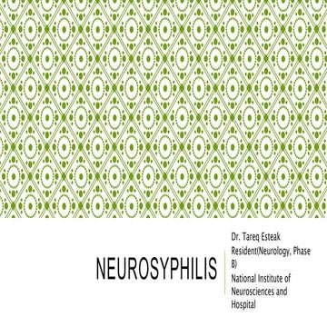 Neurosyphilis