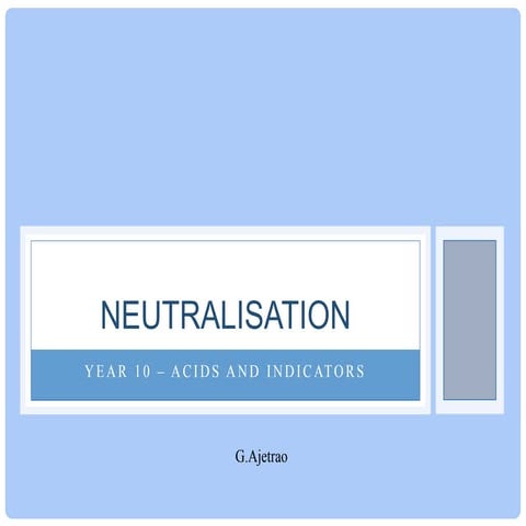 Neutralisation reaction
