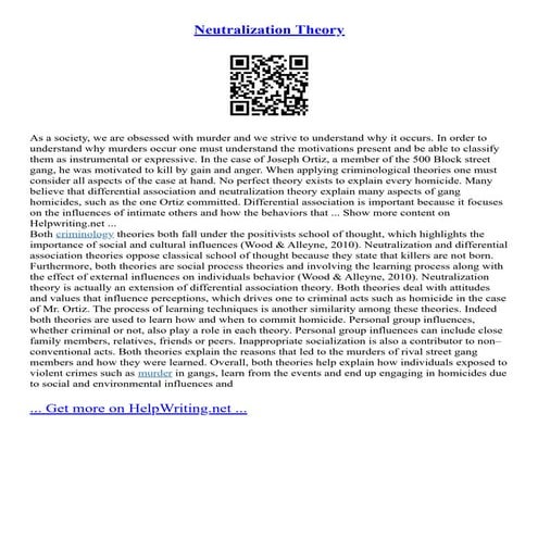 Neutralization Theory