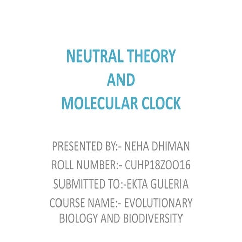 Neutral theory of evolution