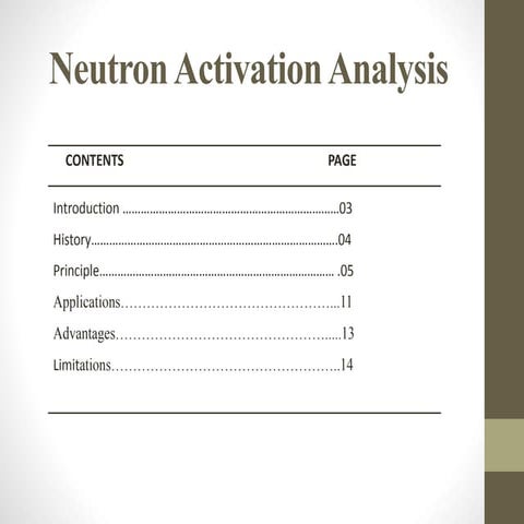 Neutron activation analysis