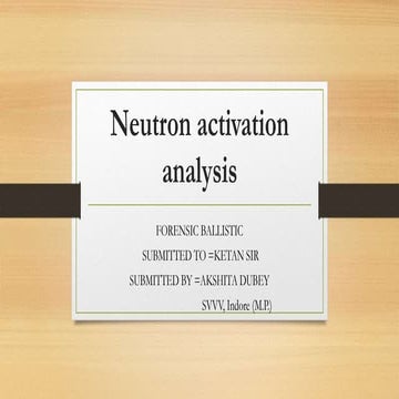 Neutron activation analysis | PPT