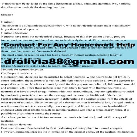 Neutrons cant be detected by the same detectors as alphas, betas, and.pdf