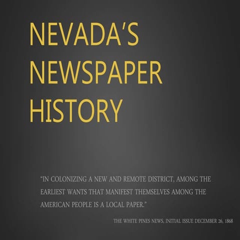 Nevada’s Newspaper History