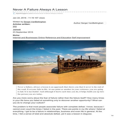 Never a failure always a lesson