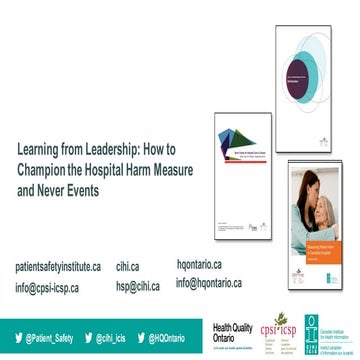 Learning from Leadership: how to champion the Hospital Harm Measure and Never...