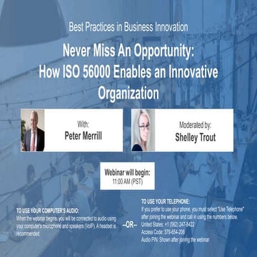 Never Miss An Opportunity: How ISO 56000 Enables an Innovative Organization