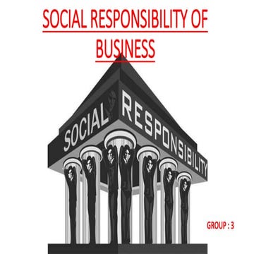 SOCIAL RESPONSIBILITY OF BUSINESS