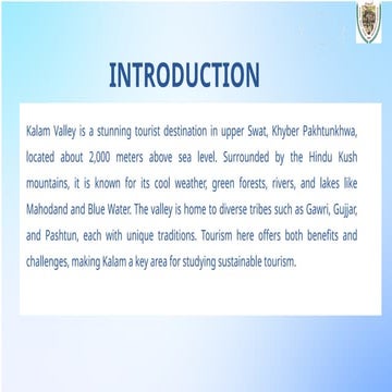 Understanding Local Perspectives: A Study on Sustainable Tourism in Kalam Swat