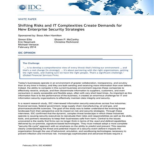 Shifting Risks and IT Complexities Create Demands for New Enterprise Security...