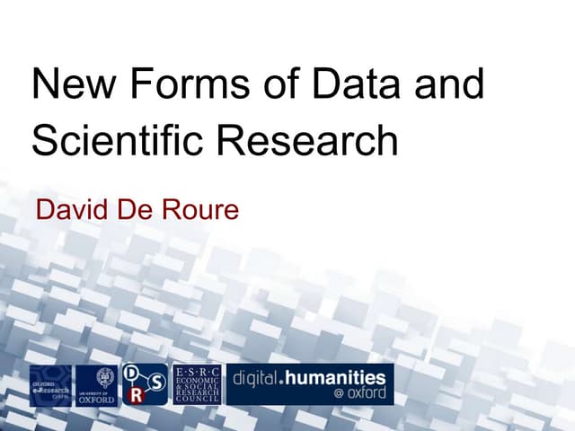 New Forms of Data and Scientific Research