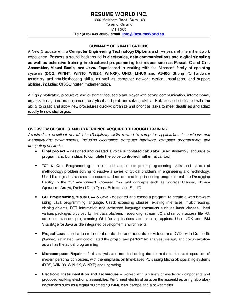 new graduate resume