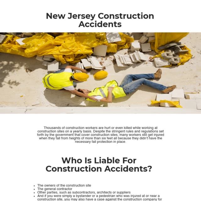 New Jersey Construction Accident Attorney
