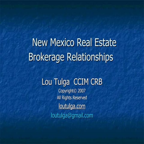 New Mexico Real Estate Brokerage Relationships