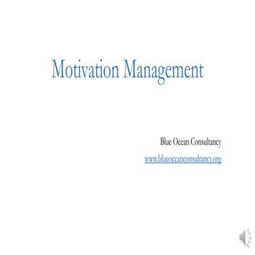 Motivation Management