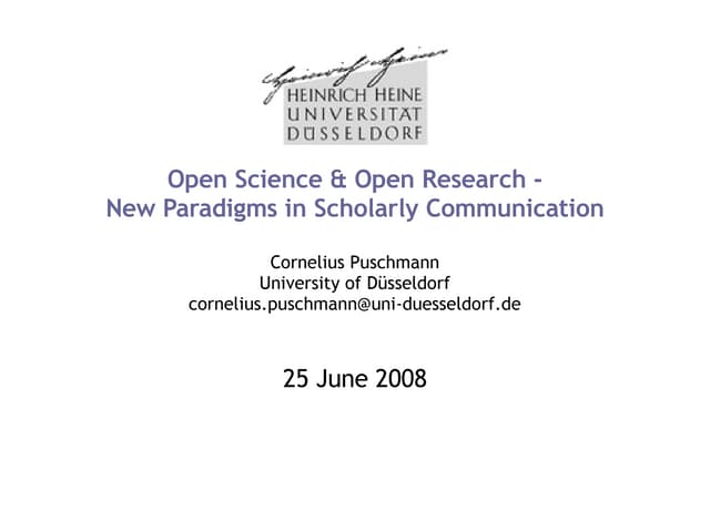 New Paradigms In Scholarly Communication (Ibm)