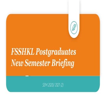 New Semester Briefing Postgraduate Briefing Pptx