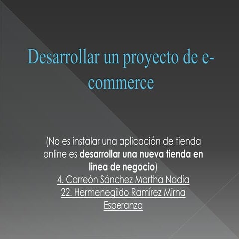 Desarrollar un proyecto de e-commerce