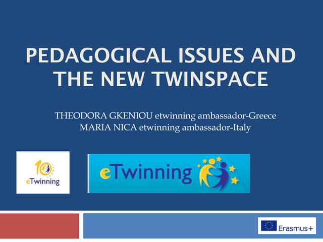 New twinspace-pedagogical-issues