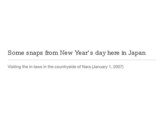 New Year's '07 snaps in Japan