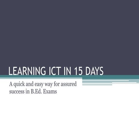 ICT (Information Communication and technology) in education