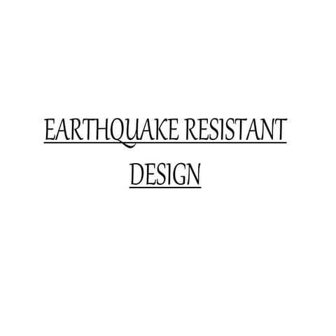 earthquake resistant design